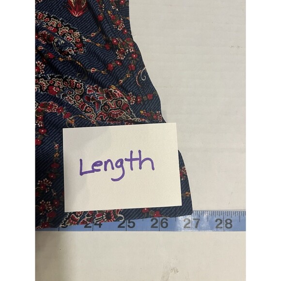 Corvia Women’s L Tank Top Boho Paisley White Blue Stretch Art Artsy Western - Picture 8 of 9